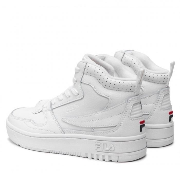Basket Homme FILA Fxventuno L Logo Mid Cuir Blanc Lacets