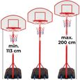Panier de Basket Panneau de Basket-ball sur Pied Hauteur Réglable 113-236cm avec Roulettes Enfants Adolescents Extérieur Intérieur-0