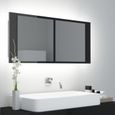 Nouveauté!Armoire à Miroir Décoratif - Miroir Attrayante salon de bain à LED Noir brillant 100x12x45 cm888-0