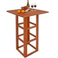 Table de bar carrée en bois d'acacia - DEUBA - 75x75x110 cm - Pour 4 personnes - Extérieur-0