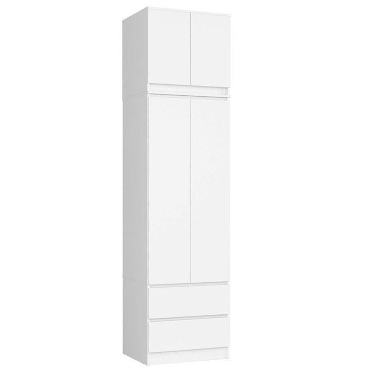 Armoire avec surmeuble AKORD S60 Blanche 60 cm 2 portes 2 tiroirs