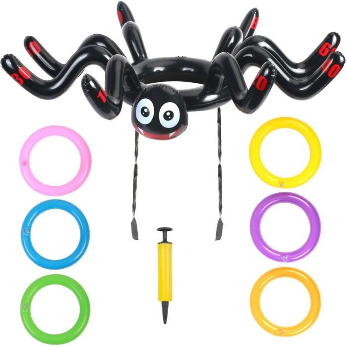 Halloween décorations Halloween Chapeau d/'araignée Gonflable Activités de Plein Air à L/'intérieur Halloween Jouets Jeu de Lancer d/'anneau pour Enfants et Adultes Chapeau de Sorcière Jeu de Lancer