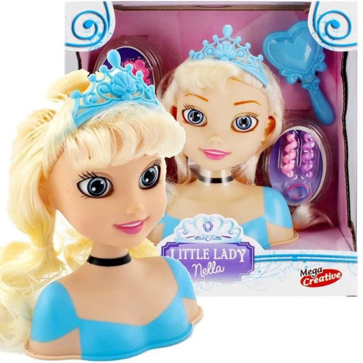 Tête De Poupée Coiffure Et Maquillage Pour Fille - Accessoire Jeu Créatif, Couleurs Réalistes, Environ 18,5 Cm