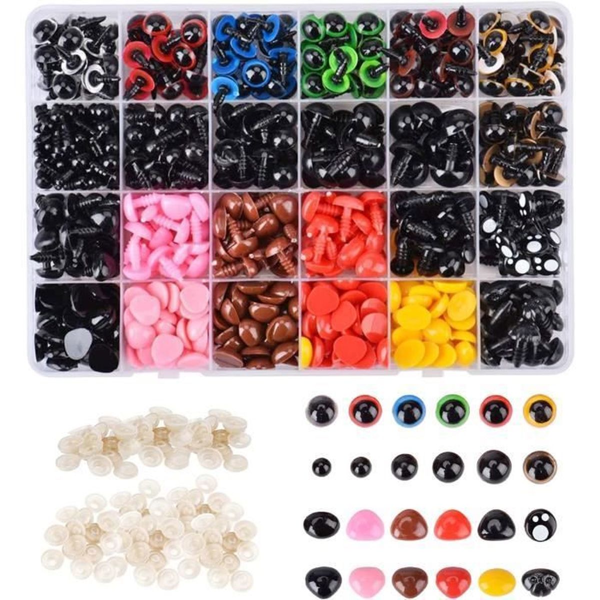 Yeux De Sécurité Amigurumi 40mm - 8 Pièces Gros Yeux Plastique Noir Pour Peluches Crochet + 8 Rondelles - RuWfpz