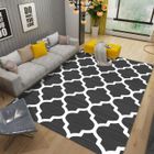 CALDION Collection Luxury Tapis de Salon Chambre Moderne Couleur Noir Blanc Motif Géométrique Facile d'entretien Haute Qualité 100 x 200 cm