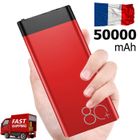 KREKCO®50000mah Batterie Externe portable charge rapide power bank, batterie chargeur mobile pour tous les téléphones, Rouge