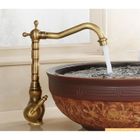 WEGARDEN 360°Robinet Rotatif en Cuivre Antique Double,Robinet de Lavabo en Laiton Évier de Cuisine Robinet Vintage pour Eau Chaude et Froide
