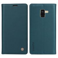 Coque pour Samsung Galaxy A8 2018,Housse Etui Portefeuille Premium en Cuir PU Leather Flip Magnétique Antichoc Case Cover - Bleu