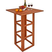 Table de bar carrée en bois d'acacia - DEUBA - 75x75x110 cm - Pour 4 personnes - Extérieur
