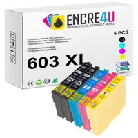 603XL ENCRE4U - Lot de 5 cartouches d'encre compatibles avec EPSON 603 XL Etoile de Mer ( pack 2 Noir 1 Cyan 1 Magenta 1 Jaune )
