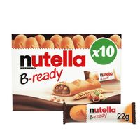 LOT DE 5 - NUTELLA - B-READY Biscuits Fourrés Noisettes et Cacao - boite de 10 biscuits - 220 g