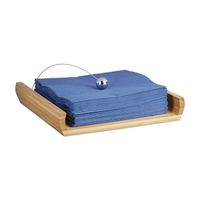 Relaxdays Porte-serviettes de table en bambou avec boule support HxlxP: 3,7 x 21,7 x 21,7 cm,  nature