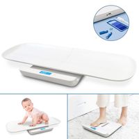 Pèse Bébé Rechargeable Par USB, 2 EN 1 Balance Electronique avec Ruban à Mesurer et Batterie, Max 100Kg