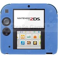 Housse etui protection silicone pour Nintendo 2 DS 2DS - anti choc / rayures - Bleu