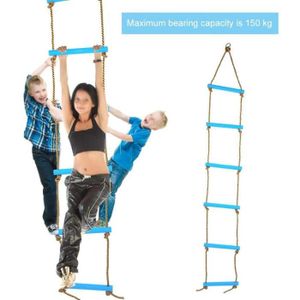 ECHELLE Échelle de corde d'escalade pour enfants, échelle à 6 sections, outils de jeu intérieurs et extérieurs, exercice pour enfants, bleu