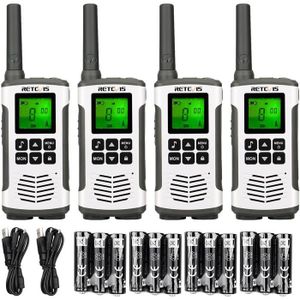 Lot de 4 Talkie-Walkies Longue Distance Radio bidirectionnelle Longue portée  avec 4 Oreillettes Originales : : High-Tech
