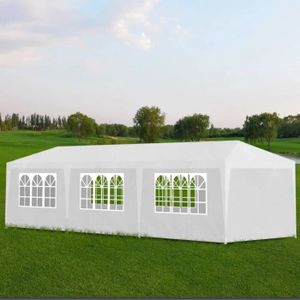 TONNELLE - BARNUM Tente de réception - vidaXL - 3 x 9 m - Blanc - Résistante aux UV et à l'eau
