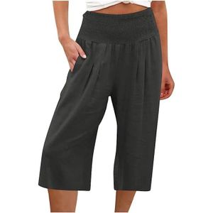 Short Capri Femme URBAN STITCH Short Pour Femme UK - Pantacourt Extensible à Enfiler - Short D'été Décontracté élastique, Blanc, 38 Short Capri Femme Solde