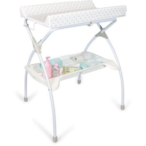 GIANTEX - Table à langer pliante pour bébé hauteur ergonomique avec barre à  linge panier de rangement à roulettes verrouillables bleu - Table à langer  - Rue du Commerce