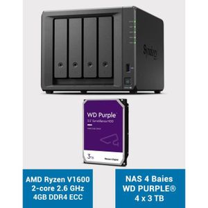 SERVEUR STOCKAGE - NAS  Synology DS923+ 4GB Serveur NAS WD PURPLE 12To (4x3To)