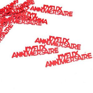 Confettis De Table Rouges Joyeux Anniversaire Cdiscount