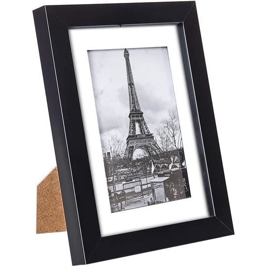 Cadre Photo Noir 16x34 Cm - En Bois, Verre Plexi, Pour Poster Ou Diplôme