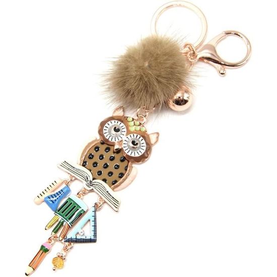 Porte-clés Métal Argent Avec Hibou - Motif Chinois - Design Aéré Et Original
