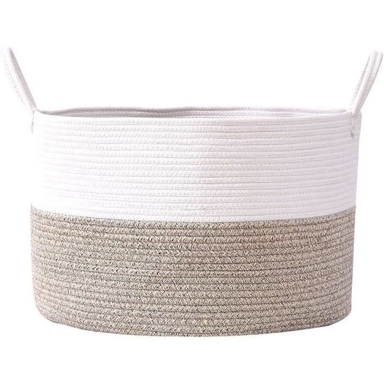 Casaphoria Panier De Rangement En Corde De Coton Tissé Naturel Pour Organiser Les Serviettes, Couvertures, Paniers