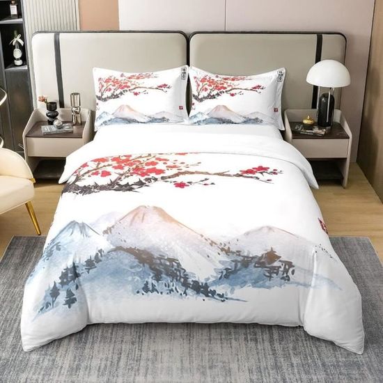 Housse De Couette 140x200cm Motif Cheval 3D - 100% Microfibre Polyester - Set 2 Pièces - Style Western