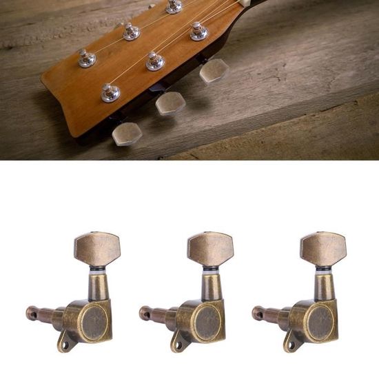 Guitarworks mécaniques pour guitare électrique, 3 par côté, chrome