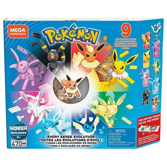 Jeu de construction - MATTEL - Eevee Evolution Collection Bloc - 470 pièces - Bleu - Enfant