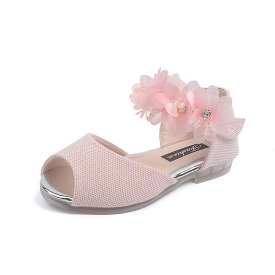 Sandales Princesse à Talons Pour Fille - Avec Fleurs Et Perles, Style été