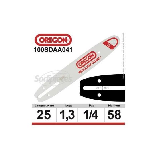 Oregon 100SDAA041 Guide Bar - 10 Inch Standard 0.25 Inch Rail For Chainsaws (Genuine OEM Part)