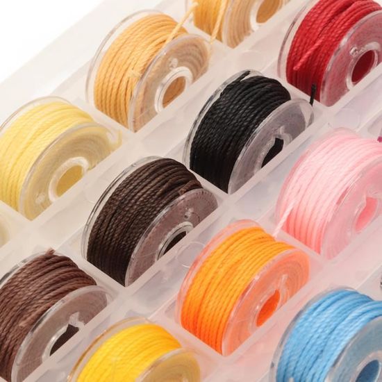 Kit Couture Cuir FEPITO 21pcs En Cuir Fil Ciré 8 Couleur 264 Verges 150D À Coudre Cordon Outils À La Main Kit Pour DIY Couture Artisanat (Waxed Thread Tools Aiguilles Et Fil