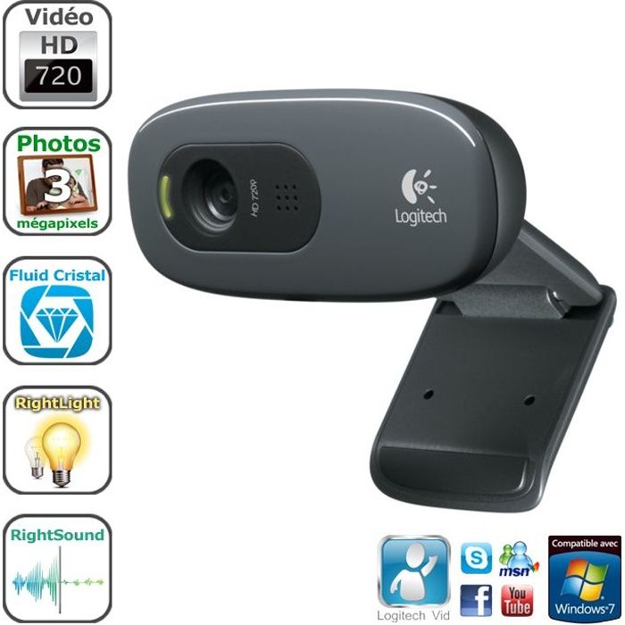 LOGITECH - Webcam HD - C270 - Noir