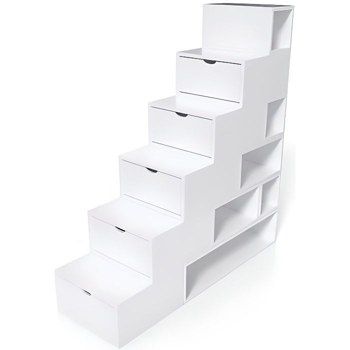 Escalier Cube de rangement hauteur 150cm - Couleur - Blanc