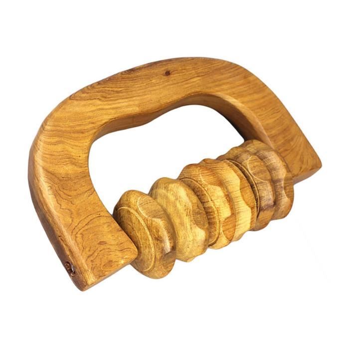 Masseur de rouleau de poignée en bois d'acupressure de corps de pied facile de poignée