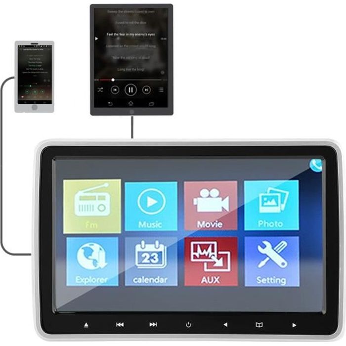 DVD moniteur lecteur de voiture appui-tête numérique portable 10.1in TFT HD