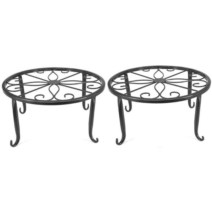 Pot de fleur Stand, 2 PC Metal Art Plant Stand Rack Style européen pot de fleur titulaire pour jardin Table Ronde de Jardin,Table de