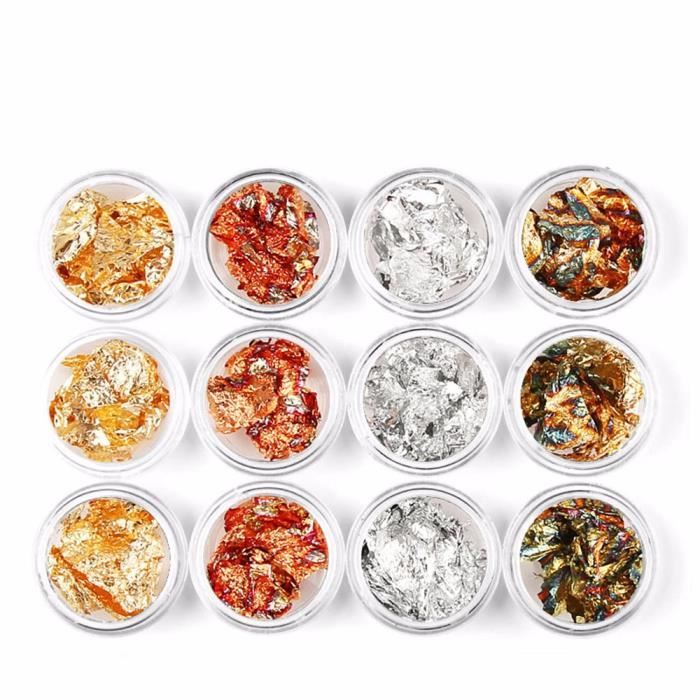 VERNIS A ONGLES Or Argent 4 Couleurs Tinfoil 3D Nail Art Autocollants DIY Décorations Glitter Nail WSB70828638_Ion