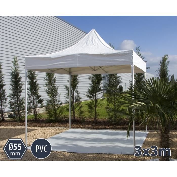 TENTE BARNUM PLIANT ALU 3X3 BLANC PRO+ 55 PVC 550G