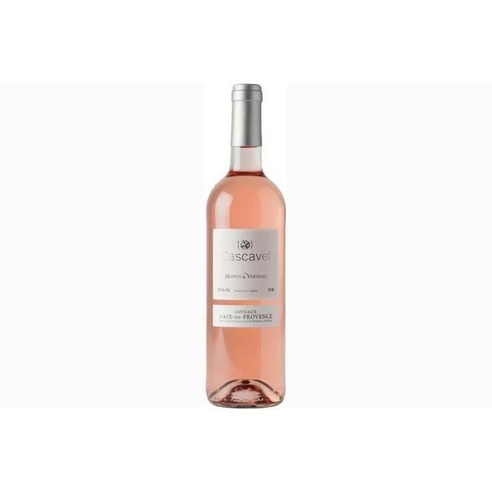 6 bouteilles - Vin rose - Tranquille - Cascavel - Certifié Biologique - Monts & Vertiges Coteaux d'Aix-en-Provence Rosé 2020...