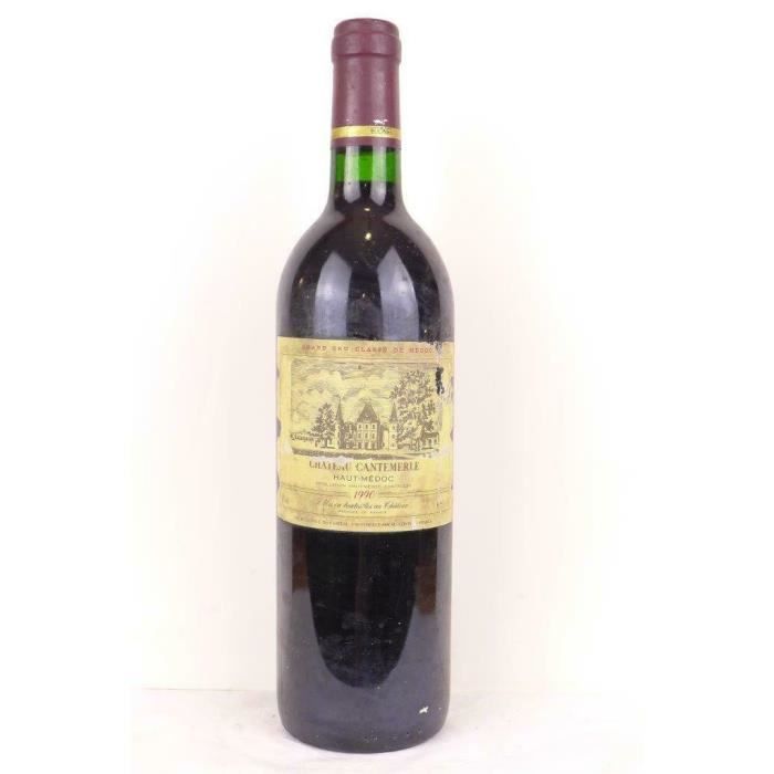 haut-médoc château cantemerle grand cru classé (étiquette abîmée) rouge 1990 - bordeaux