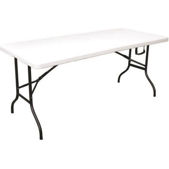 Table de Jardin Pliante PEHD Fiesta blanche - 8 Personnes - 180X76X74 CM