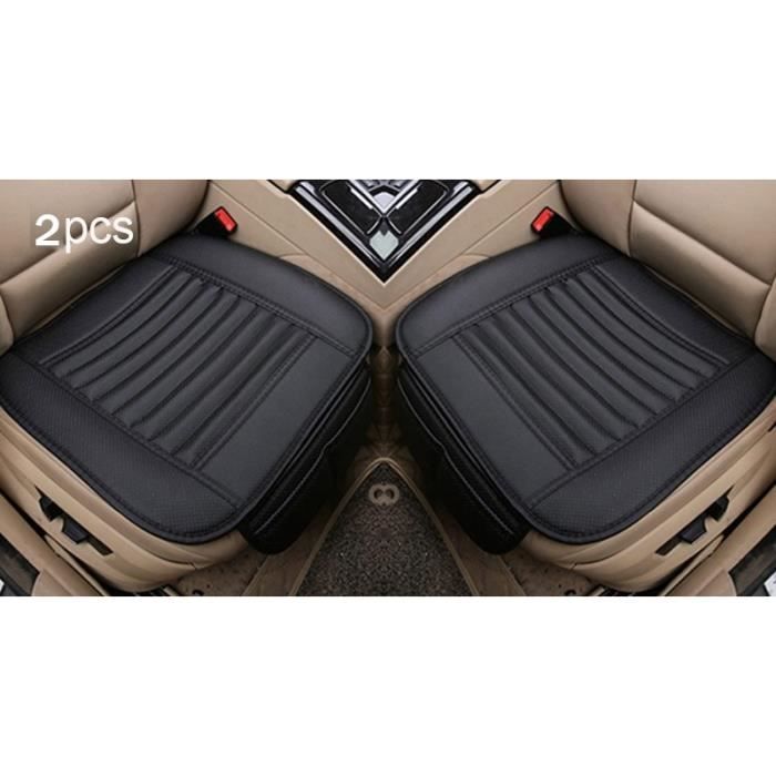 Housses de siège de voiture universelles en cuir, couvre siège avant et arrière, couvre siège pour véh Front Black line 2pc