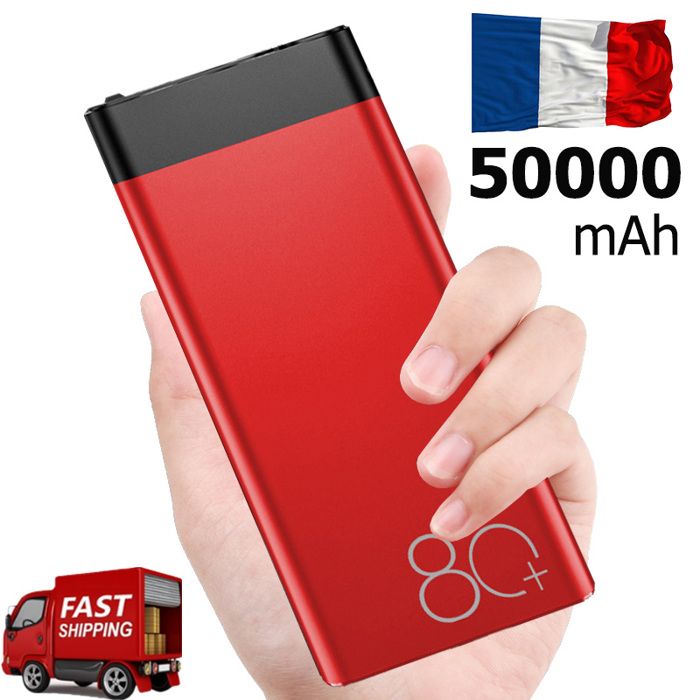 KIVTEET®30000mAh Miroir Mini Ultra-mince Portable powerbank 3USB externe batterie Universelle Pour Smartphones
