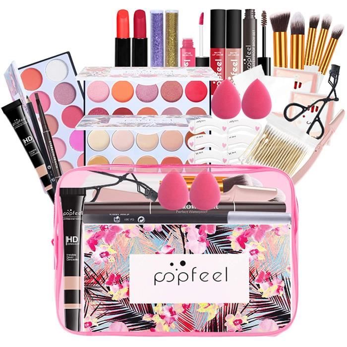 COFFRET DE MAQUILLAGE LEAMALLS 21 Pcs Palettes de Maquillage Professionnel Malette Maquillage Palette Coffret Paupière 737