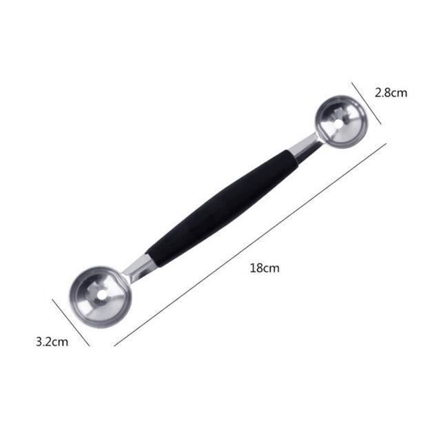 Hachoir manuel,Couteau de cuisine à fruits pastèque, trancheuse cuillère à découper moulin à vent en acier - Type Fruit Spoon