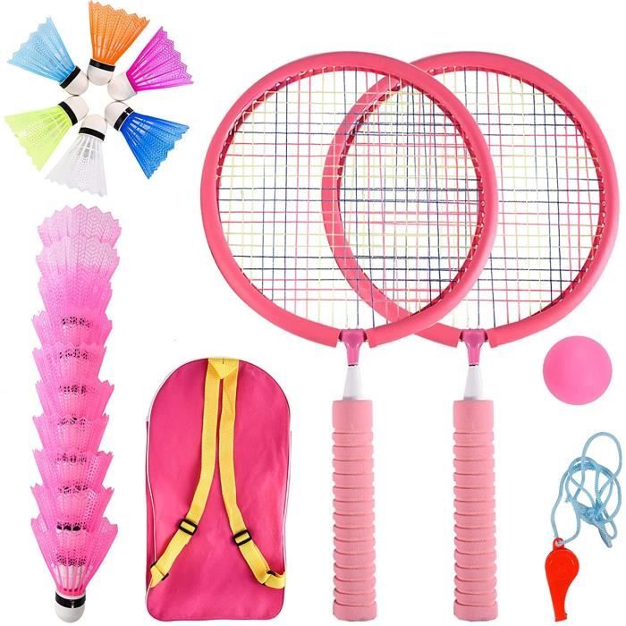 Badminton Set pour Enfants avec Raquettes, Raquettes de Tennis Badminton Set, Set de Badminton Enfant, Badminton Kit avec 2 Raquett