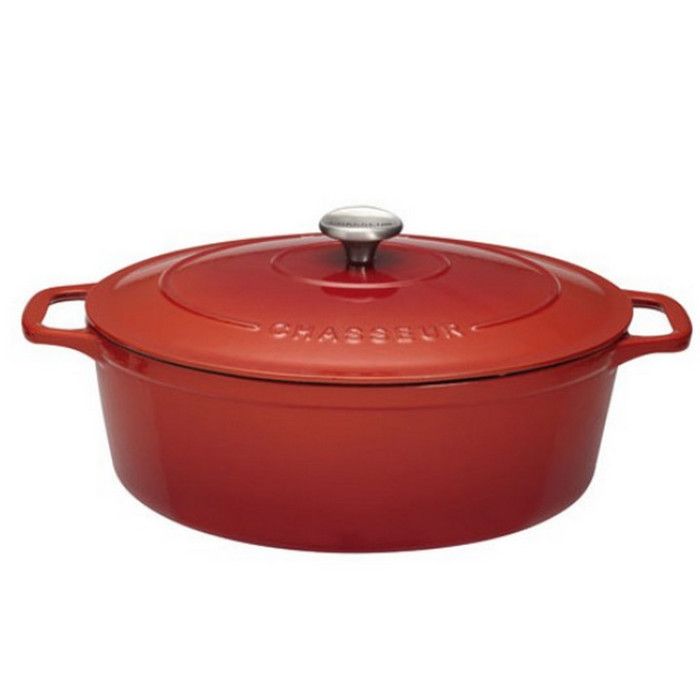 Chasseur - cocotte ovale en fonte émaillée 25cm rubis sublime - puc472558